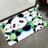 Cute Cartoon Panda Floor Mat Flannel Rugs Soft Winter Warmth Floor Mat Thickened Non-Slip for Living Room Home Door Mat