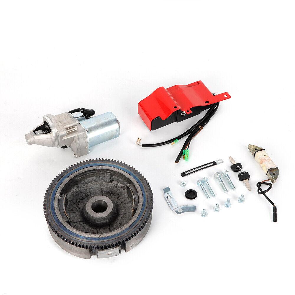 Electric Start Kit Flywheel Starter Motor Switch Ignition For Honda GX390 13HP Engines and Generators