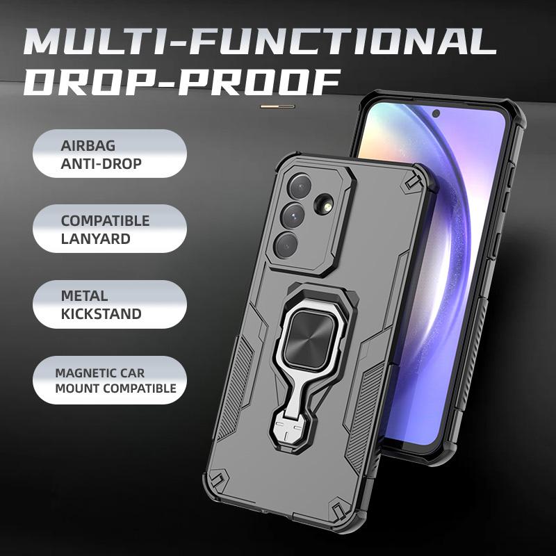 Armor Phone Case For Samsung Galaxy A26 A36 A56 A16 A25 A35 A55 5G A17 A06 4G A 17 16 26 36 56 Car Magnetic Ring Back Cover
