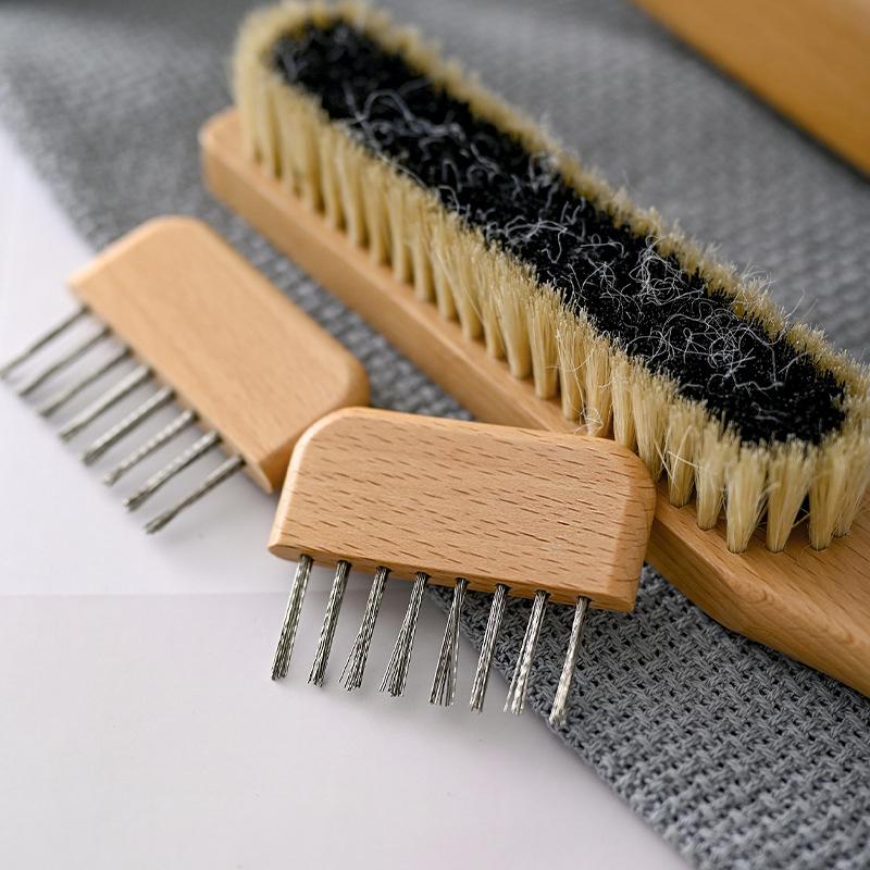 1Pc Wooden Handle Comb Cleaner Delicate Cleaning Removable Hair Brush Comb Cleaner Tool Handle Embeded Tool