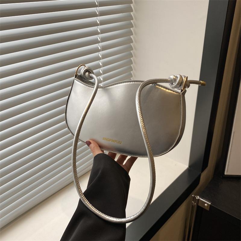 Stylish Compact Rectangular Shoulder Bag Womens Fashionable Trendy Commuter Handbag Pu Material