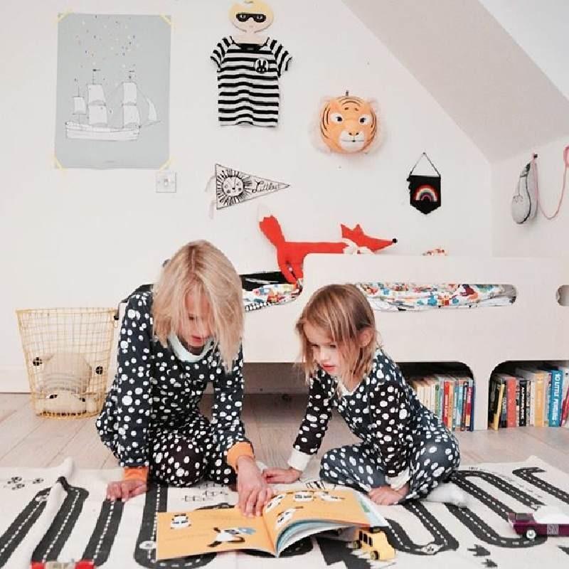 Black Baby Print Play Mats Game Pad Fashion Carpet Mat Floor Creeping Kids Props