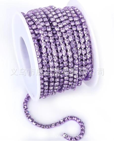 Electrophoresis Bottom Rhinestone Chain Colored Crystal Chain Diy Mobile Phone Case Claw Diamond Chain Jewelry Clothing Wedding Accessories