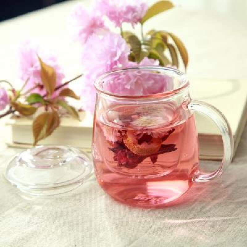 [RELEA] Heat-Resistant Glass Filter Tea Mug - 500ml