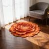 3D Blume Bereichsteppich Optische Illusion Blumenmuster Samtteppich Rutschfeste Plüschbodenmatte für Wohnzimmer Schlafzimmer Kinderzimmer Eingangsbereich