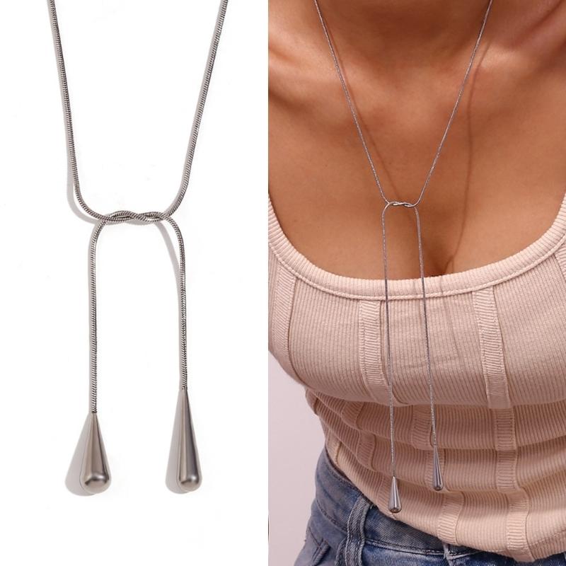 Minimalists Teardrop Necklace Crafted From Stainless Steel for Everyday Elegant