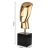 Marble Muse Visage In Gold with Black Marble | 15 x 11 x 47 cm