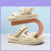 Comfortable Kids Sandals For Boys Summer Casual Slip-on Beach Shoes In Khaki And Blue