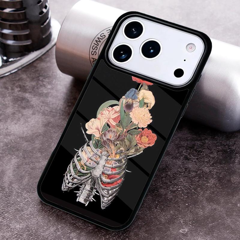 HUMAN ANATOMY heart flower Phone Case for iPhone 17 16 15 Pro Max Air 14 13 12 11 Plus Shockproof Cover