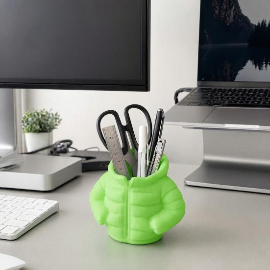 Cartoon Puffer Jacket Pen Holder, Cute Desk Organizer, Novelty Pencil Container for Markers Stationery And Desktop Accessories