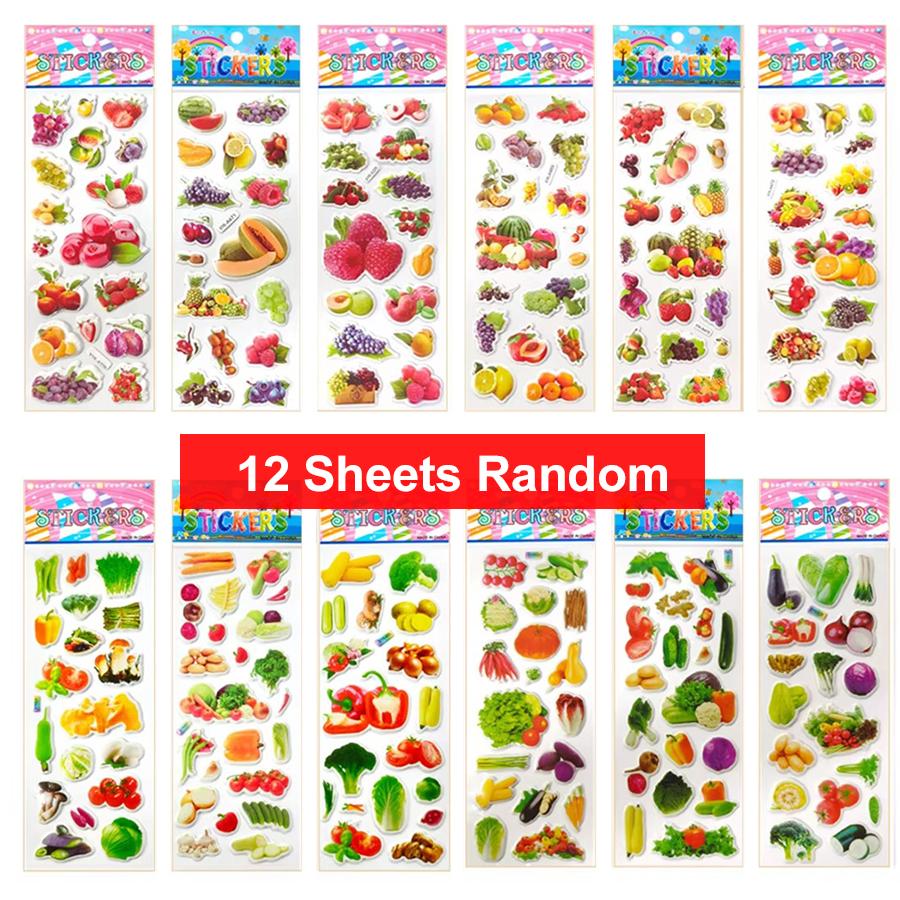 

6pcs/set Children Sticker Real Animals Dinosaurs Cats Dogs Stickers Girls Boys Gifts Scrapbook Album DIY Decoration Toy TMZ