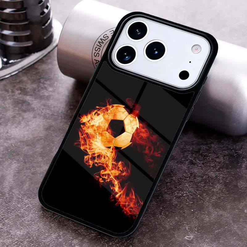 

Ball Fire Football Phone Case For iPhone 17 16 15 14 13 12 11 Pro Max Plus 17Air Soft Silicone Cover iPhone Air