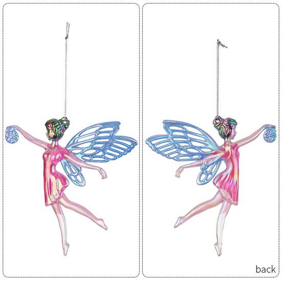 Winter Acrylic Christmas Ornaments Colorful Snowflake Ballerina Dancer Feather Hanging Ornaments