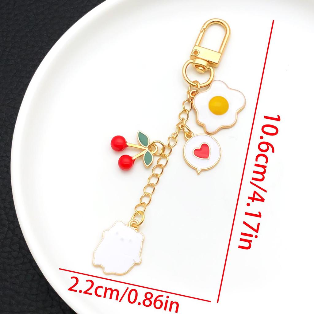 Europäisch-Amerikanischer Stil Roter Pilz Herz Tropföl Schlüsselanhänger Anhänger