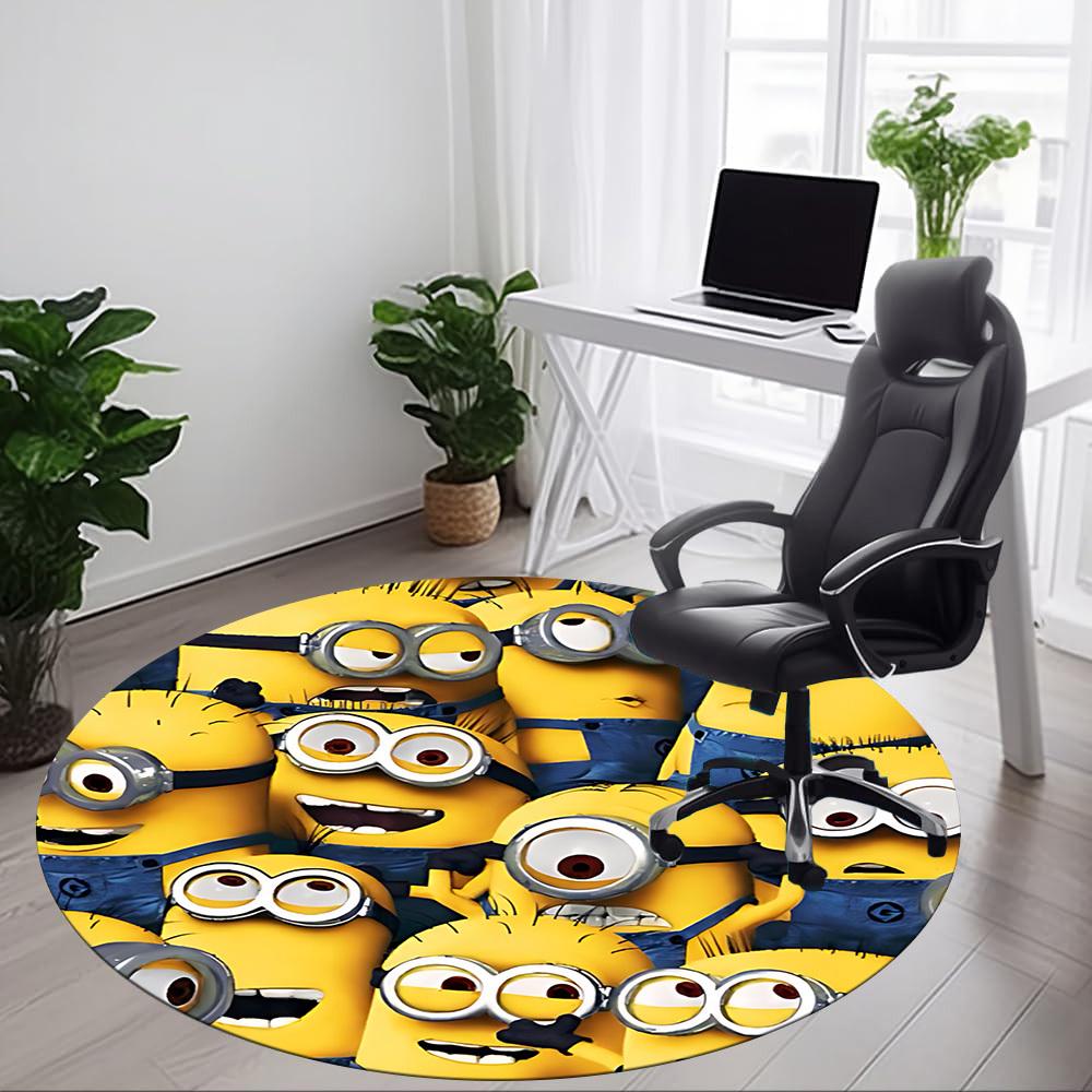 1pc Minions Office Round Area Rug, Under Office Chairs Bedroom Living Room Home Decor  a1022157