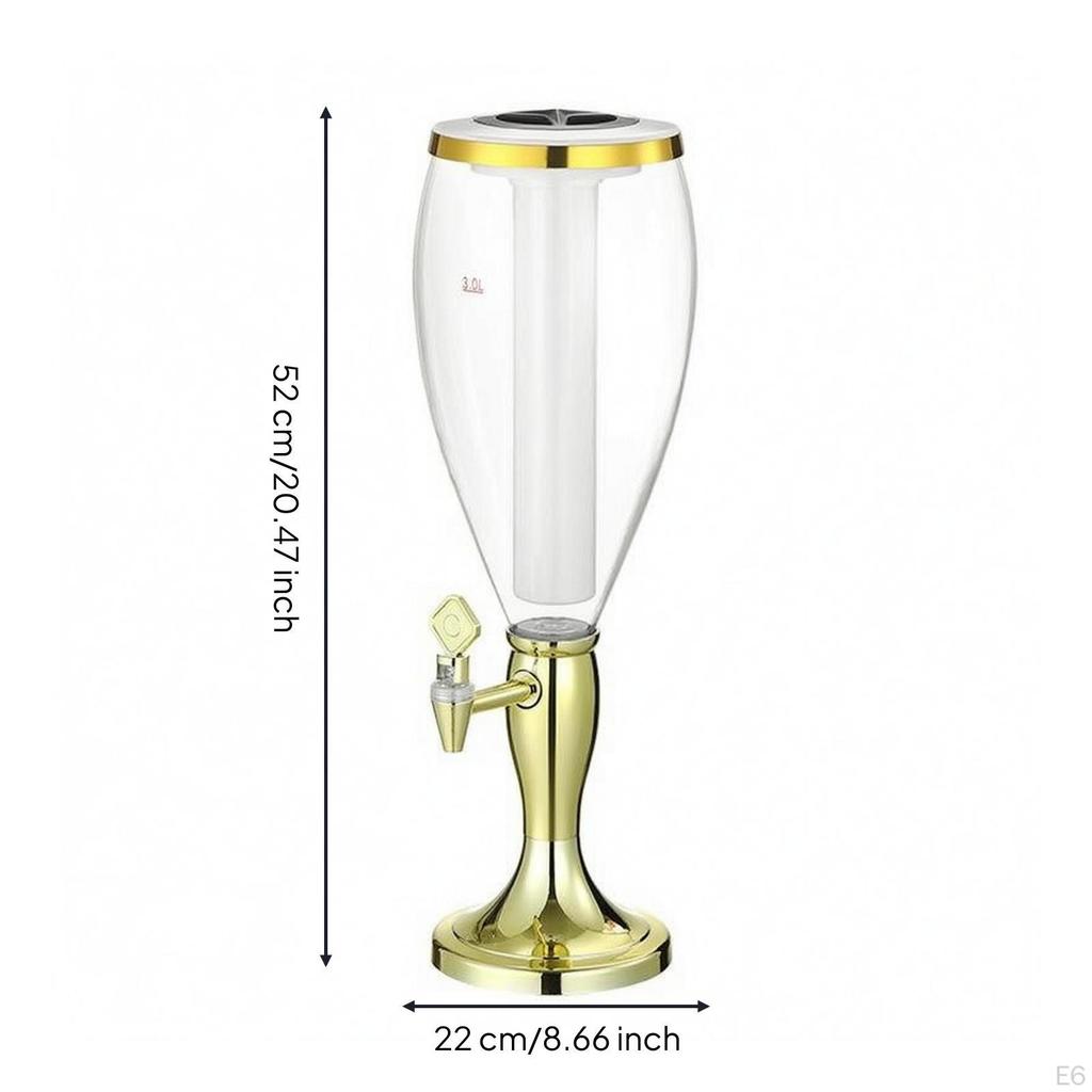 Illuminated Beer Dispenser Column Ice Light Single
