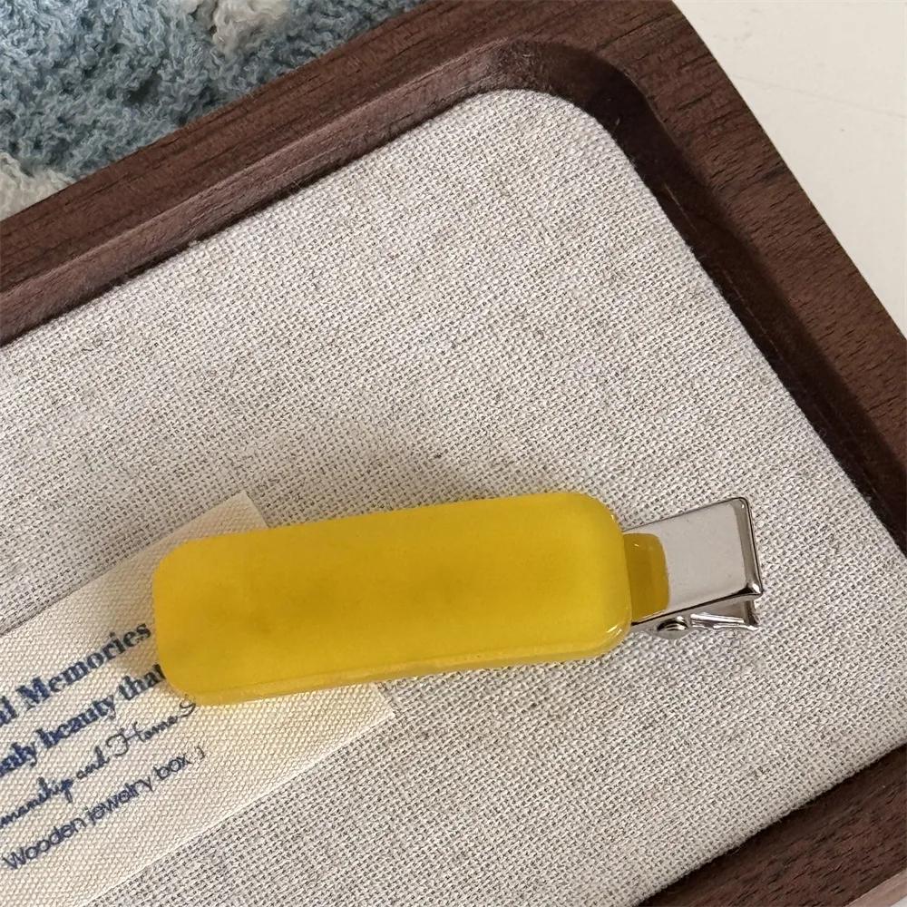 Fashion Acetate Checkered Hair Side Clips Broken Hair Bangs Clips Women Girls Sweet Cute Side Clips Elegant Duckbill Clip