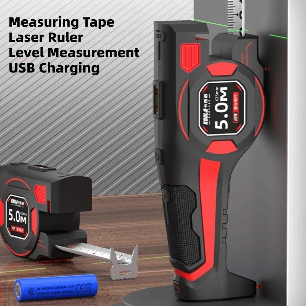 Rechargeable Laser Tape Measure 3-in-1 Laser Rangefinder Measuring Tool Laser Level Construction