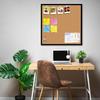 ArtzFolio Cork Board | Bulletin Board Notice Pin Board | Vision Soft Board Combo with Thumb Push Pins & Sticky Notes | B