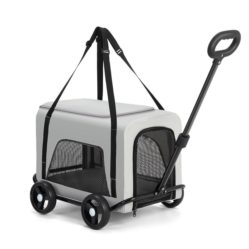 

2-in-1 Small Dogs Stroller Pet Backpack for Dogs and Cats Out-travelling Pet Stroller Lightweight and Foldable Dog Carriers 86x35x51cm
