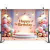S 2D Fabric Background Happy Birthday Wall Decoration Banner Party Banner Flag