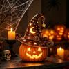 Dekorative LED-Lichter für Fensterbänke Halloween Kürbis Nachtlicht, Harz Drachen Tischlampe, Hexe Stimmungslicht Partyhut Schwarze Katze Krähe Lampe