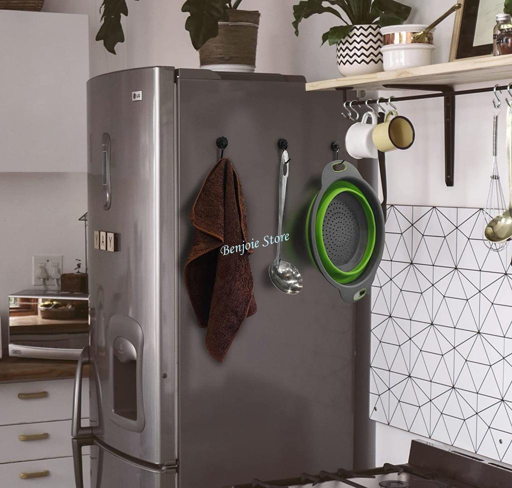 Magnetické háčky Vysoce odolné magnety Háček 30LB Silný neodymový magnet s otočnými háčky pro domácí kuchyňské věnce na klíče od ledničky
