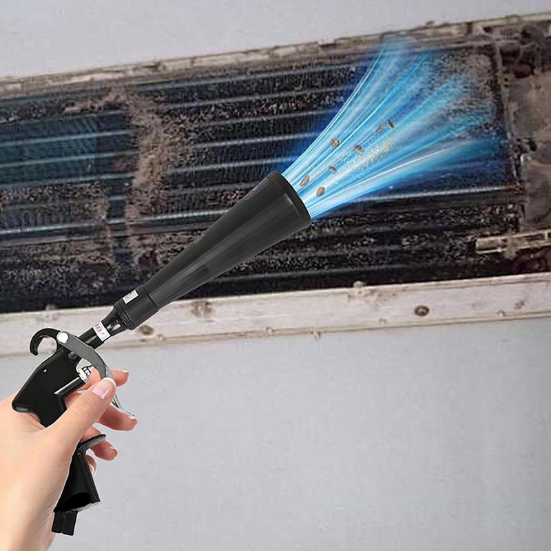 2 In 1 Air Blow Car Wash Gun With 2 Nozzles Efficient Dry Cleaning Gun High Pressure Tornado Dust Blowing Gun Professional