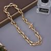 Chunky European-American Style Chain Necklace: Versatile Clavicle Choker with OT Buckle