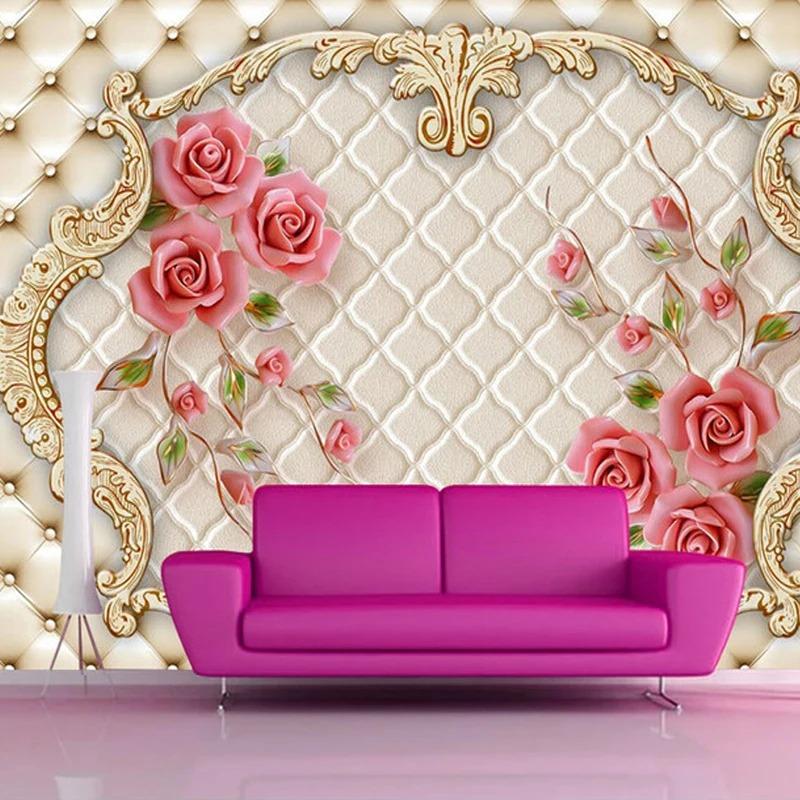 3D Photo Wallpaper For Walls Home Decor 3D Red Rose Flowers Living Room Sofa Bedroom TV Background Wall Mural Wallpaper