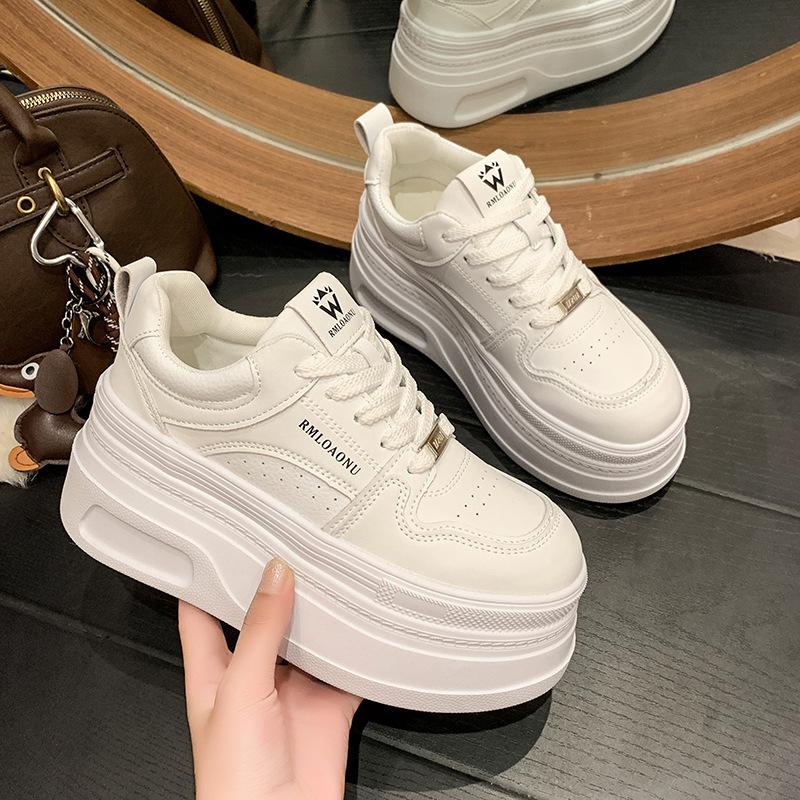 Cowhide Version Small Thick-soled Inner Height Increase Versatile Little White Shoes Women's Summer New Sports and Leisure Shoes