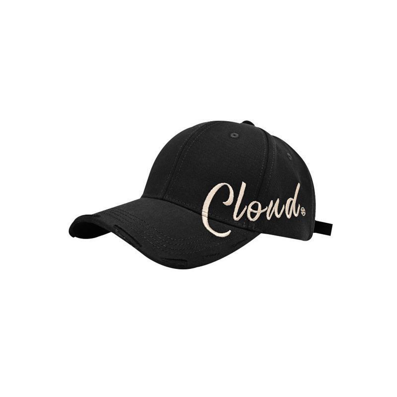 Black Side Letter Embroidered Baseball Hat for Women In Summer Travel Sun Protection Sun Protection Baseball Hat Showing Small Face