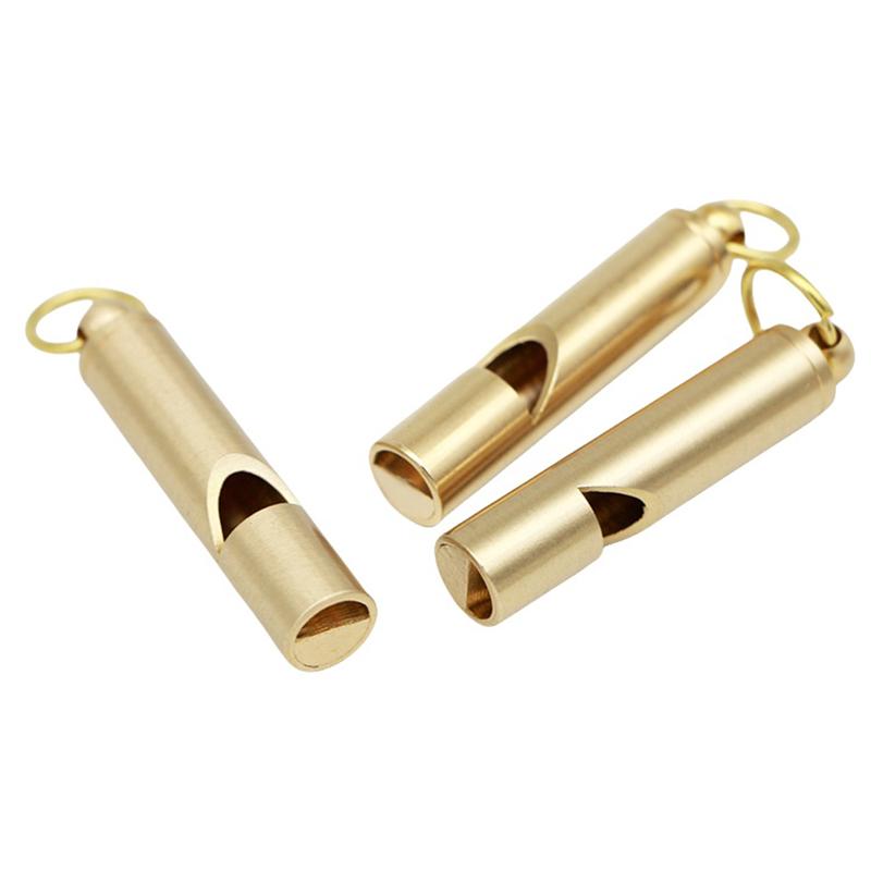 Brass Whistle High Decibel Portable Outdoor Whistle Hiking Camping Life-Saving Whistle Referee Training Whistles Outdoor Gadgets