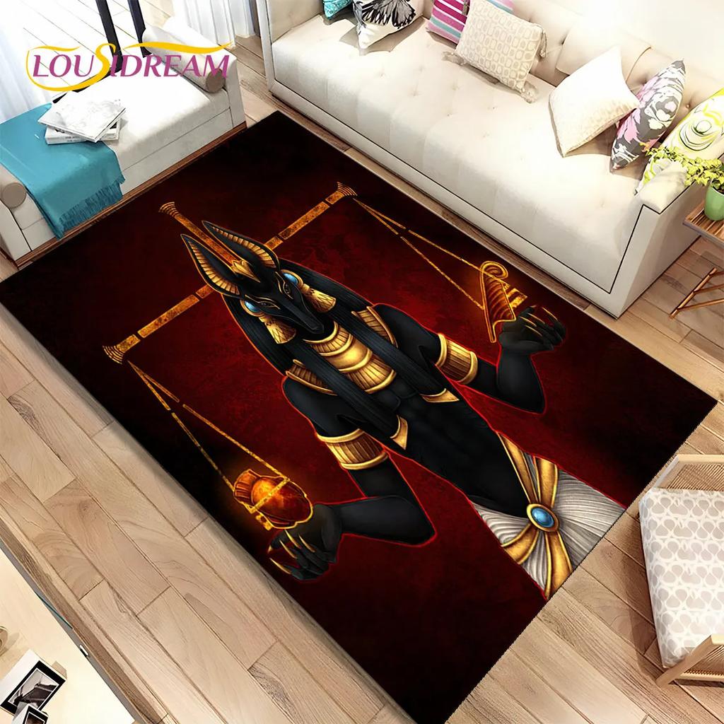 HD Egypt Death Anubis Mythology Horus Area Koberec,Koberec pro domácí Obývací pokoj Ložnice Pohovka Rohožka Kuchyň Dekor,Protiskluzová podložka