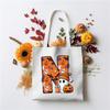 Halloween 26 Letter Cartoon Print Peripheral Student Tote Bag Large Capacity Canvas Bag
