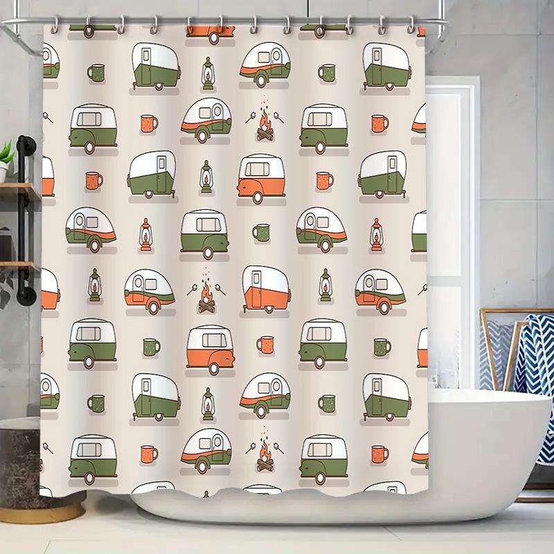 

Van Life Shower Curtain Camping Decor Hippie Aesthetic Bathroom Set Nature Lover Gift Travel Trailer Home Decor Hippie Van Decor W60H190(CM)-1 Pcs