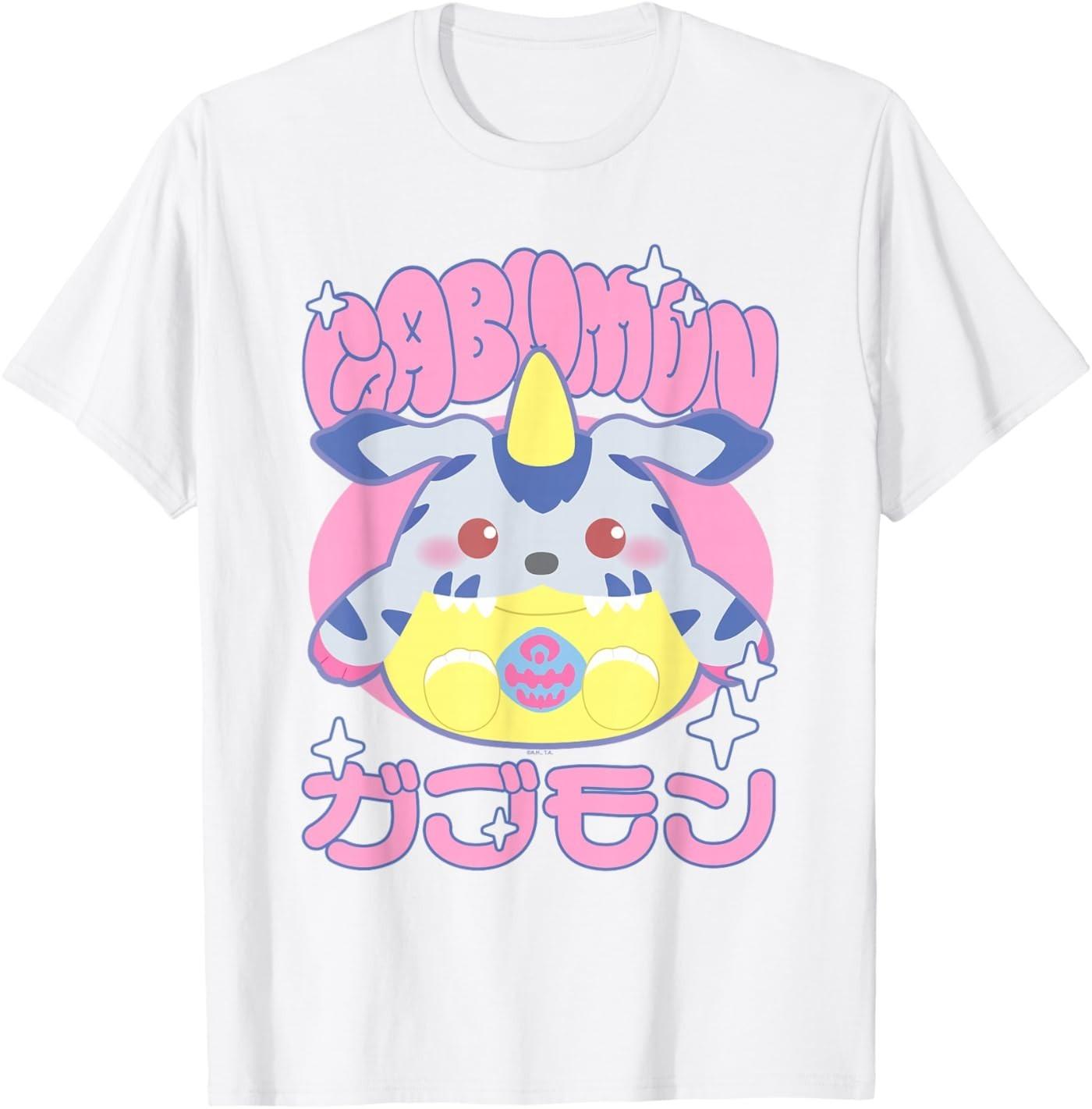 Digimon Gabumon Chibi Bubble Letter Kanji Digital Monsters T-Shirt S разноцветный