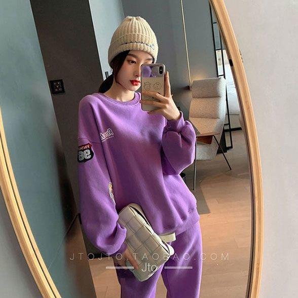 2022 Autumn/Winter Salt-Style Streetwear: Korean Loose Sweater and Casual Two-Piece Set for Female Students