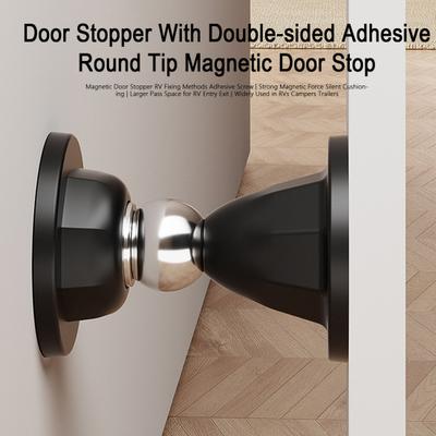 Magnetic Door Stopper Wall Protector Adhesive No Drilling Heavy Duty Anti-collision Home Office Bedrom Wall Floor Mount Door Catch Doorstop