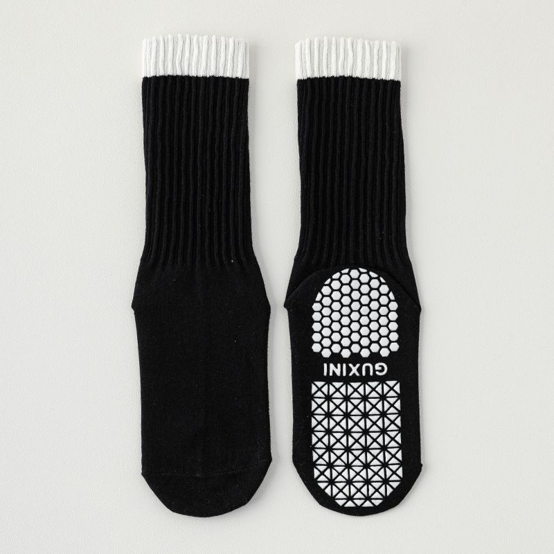 

Носки для йоги Нескользящие Профессиональные Женские Гольфы до Колена Носки для Фитнес-Зала для Занятий в Помещении Взрослые Нескользящие Носки для Йоги Носки для Пилатеса Black