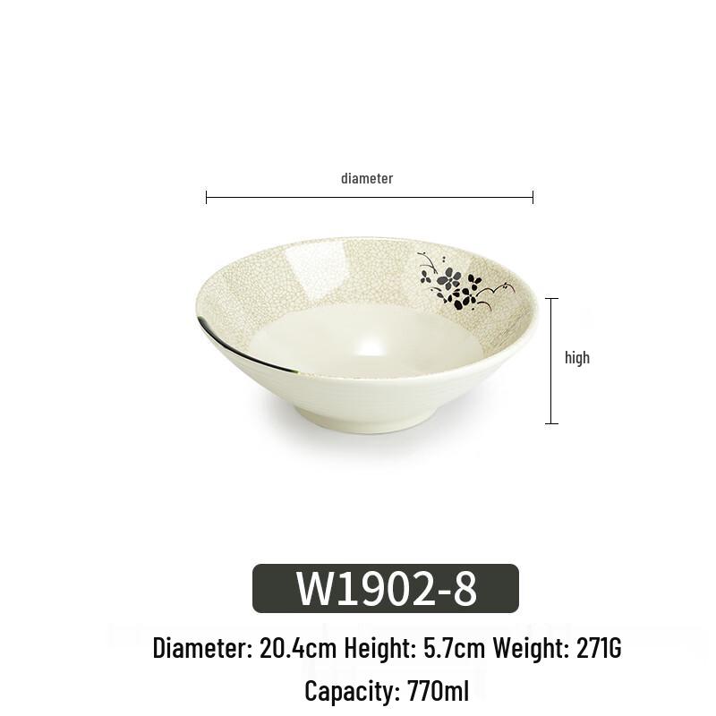 Sweet & Elegant A5 Melamine High-Temp Noodle Bowl