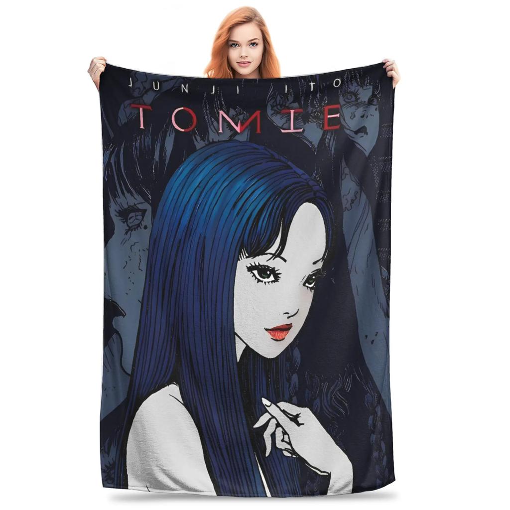 Tomie Junji Ito Blanket Soft Warm Throws for Winter Bedding Child Couch Chair Pattern Ideal for Bedspread