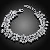 925 Sterling Silver Double Row Frosted Bead Chain Bracelet, Fashionable and Charming Jewelry