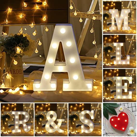 LED-Nachtlampe, 26 Buchstaben, 0–9, digitales Festzelt-Zeichen, Alphabet-Licht, Wand-Hängelampe, Innendekoration, Hochzeit, Party, LED-Nachtlicht
