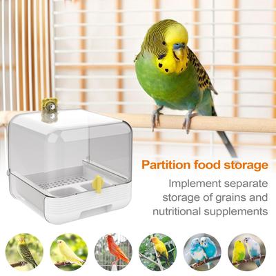 Bird Bath For Cage Pull-out Pet Bird Feeder 2 In 1 Transparent Bathtub Quick Cleaning Feeder For Yard Outdoors Deck Indoor