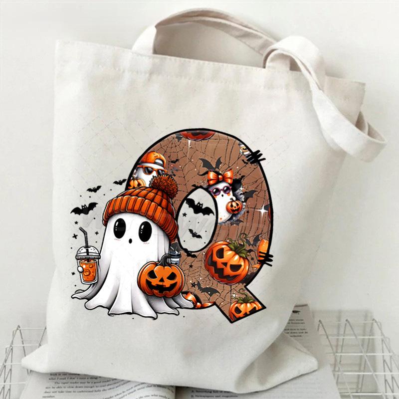 26 Letters Personalized Printing Trend Handbag Commuter Shoulder Bag Canvas Bag