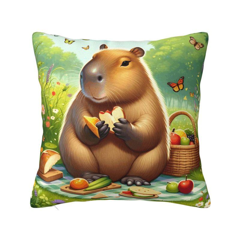 Cute Animal Capybara Cushion Cover x cm Polyester Soft Throw Pillow Case For Sofa Chair Decoration Bedding Pillowslip