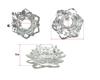 Lotus Flower Candle Crystal Colored Candle Candlestick Stand, Glass, Holder, (Transparent)
