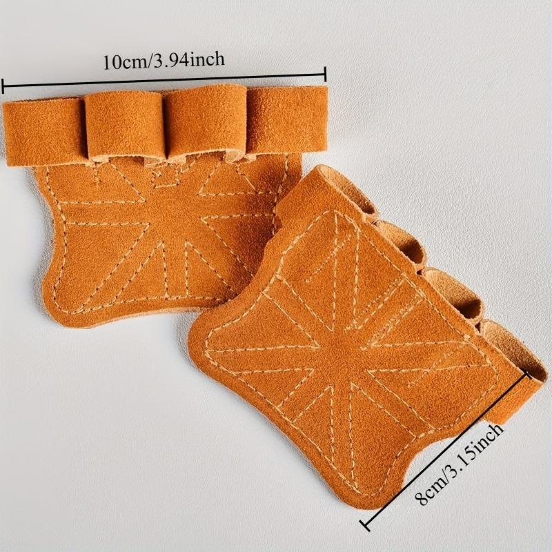 Non-Slip Bovine Hide Weight Lifting Gloves For Women And Men Four Fingers Palm Protection Gym Training Accessories