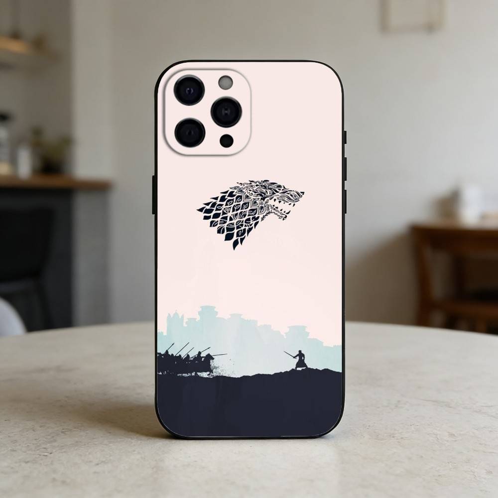 Winter Coming Stark Phone Case For iPhone 17,16,15,14,13,12,11 Plus,Pro Max,SE4Soft Silicone Black Cover
